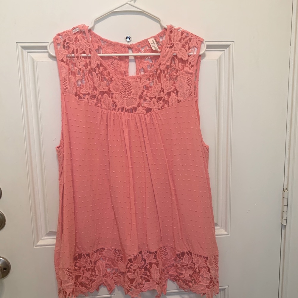 “L Love” sleeveless top size 1X.  NWOT